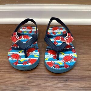 Kids Crab Print Sandals - size 7/8c